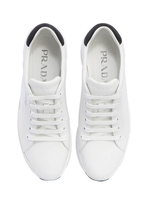 white and red prada shoes|Prada white platform sneakers.